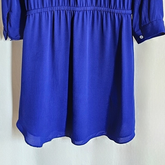 🇨🇦 Aritzia T. Babaton Long Sleeve Silk Bennett Dress - Cobalt Blue - Picture 11 of 16